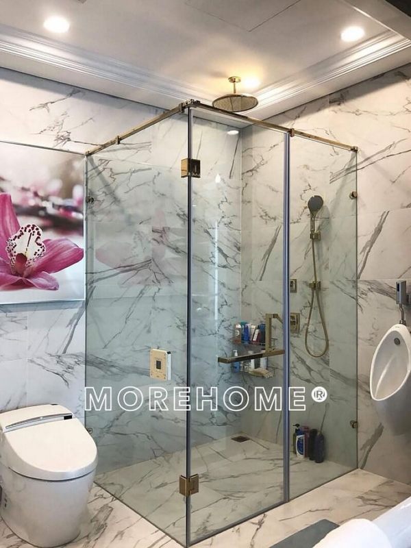 Gạch ốp phòng tắm vân mây màu trắng cho phòng tắm master