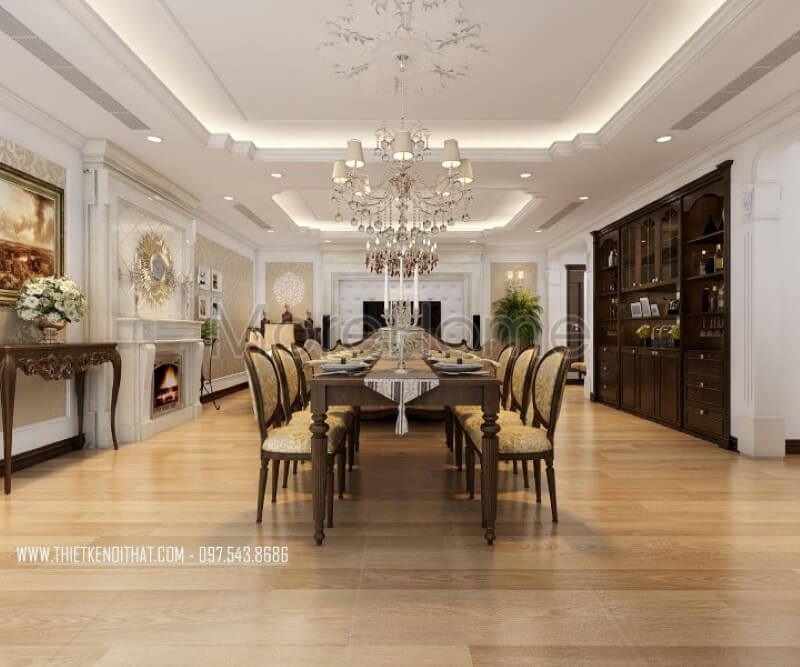 Mẫu bàn ăn 6 chỗ giúp gia đình có những bữa ăn đầy ấm áp và hương vị ngon miệng hơn.