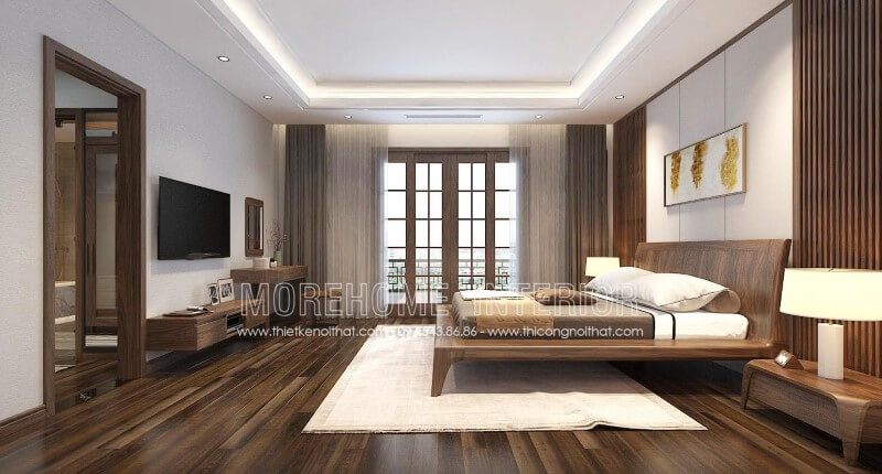 Biệt thự An Hưng Hà Đông Hà Nội cung cấp sản phẩm tap đầu giường tủ đầu giường từ gỗ óc chó với kiểu dáng hiện đại sang trọng.